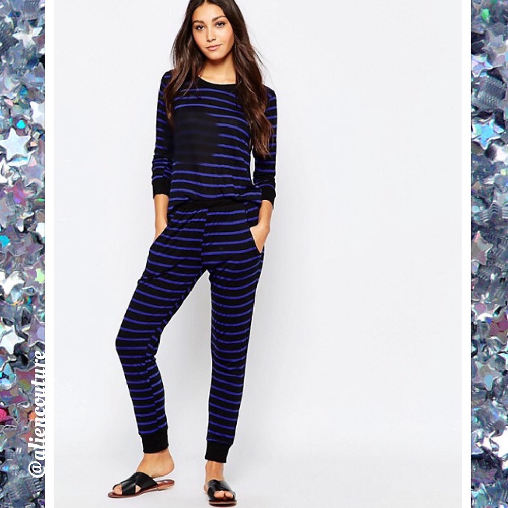 LNA 2-Piece Striped Tee & Sweatpants Set Size S/XS